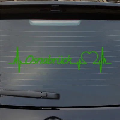 Produktbild von Heckscheibenaufkleber Osnabrück Herzschlag Puls Stadt Liebe 55x14 cm Hellgrün Auto Aufkleber Sticker