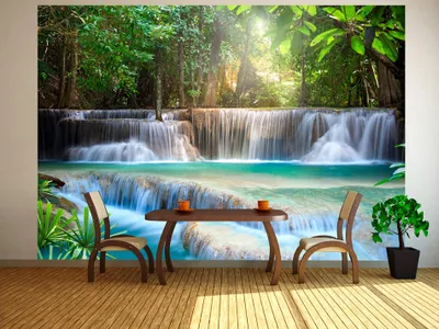 Produktbild von Vlies Fototapete Wasserfall 350x256 cm Tapeten Wandtapete XXL Natur c-A-0006-a-b