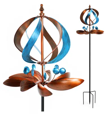 Produktbild von Windrad Comet Metall kupfer/blau für Garten, Terrasse, Balkon