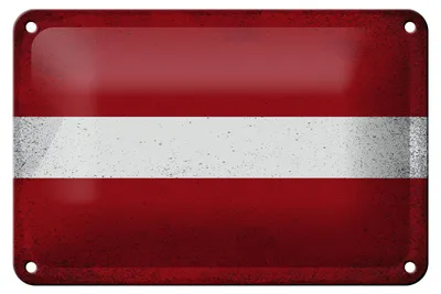 Produktbild von Blechschild Flagge Lettland 18x12cm Flag of Latvia Vintage Dekoration