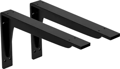 Produktbild von 2x Schwerlast Regalhalter Regalhalterung Regalträger Regal Winkel Wand bis 200kg Schwarz 240x145mm