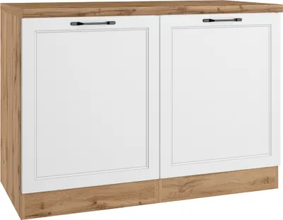 Produktbild von Spülenschrank 120 cm in weiß und Eiche, MONTERREY-03