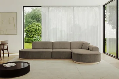 Produktbild von ALTDECOR Ecksofa in L-Form MARI-L2-v1 - 328x171x83 cm Braun - Corner Sofa Bett Eckcouch Couch Wohnlandschaft Cauchsofa