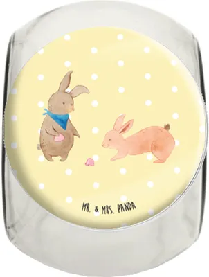 Produktbild von Mr. & Mrs. Panda Bonboniere Hasen Muschel L 870ml - Gelb Pastell - Geschenk, Strand, Vorratsbehälter, glasbehälter, Freundin, Kaffeedose, Urlaub, Teedose, Bruder, Ferien