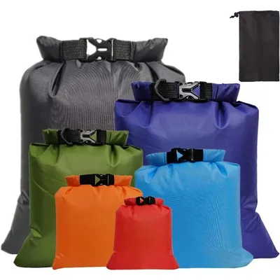 Produktbild von Dry Bag Wasserdichte Tasche 6er Set Trockensack Packsack Outdoor Wasserdichter Beutel für Kajak, Wandern & Schwimmen