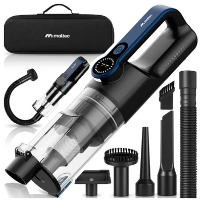 Obrázek produktu pro Akumulátorový ruční vysavač Mini, bezsáčkový vysavač pro auto, kancelář, domácnost, s funkcí fukar, HEPA filtr, cyklónová technologie, 18 kPa, včetně příslušenství