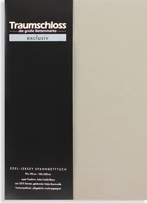 Produktbild von Traumschloss Exclusiv Edel-Jersey Spannbettlaken 90-100 x 200 cm kiesel 150g/m², 100% gekämmte Mako Baumwolle