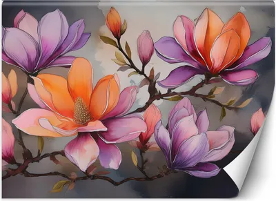 Produktbild von Vlies fototapete Aquarell Abstraktion Blume 250x175 cm Feeby Bunt inkl. Kleber einfache Montage