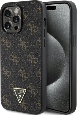 Produktbild von Etui Guess 4G Triangle Metal Logo Na Iphone 15 Pro Max - Czarne