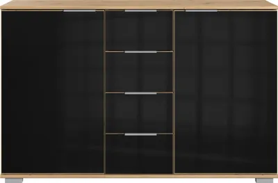 Produktbild von Kombikommode "Easy Plus Kommoden" in Artisan-Eiche mit 4 Schubladen und 2 Türen. Abmessungen (BxHxT) 130x83x41 cm