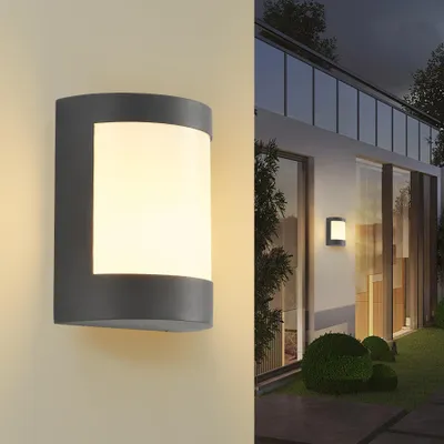 Wandlampe E27 IP54 wasserdicht, dunkelgrau, 40 W, Aluminium