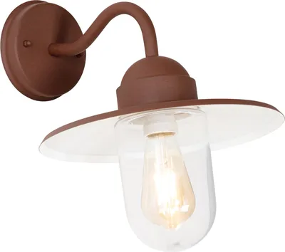 Zdjęcie produktu dla QAZQA – nowoczesna lampa ścienna zewnętrzna w kolorze rdzawobrązowym IP44 – Kansas I Oświetlenie zewnętrzne – stal okrągła – przystosowana do żarówek LED E27