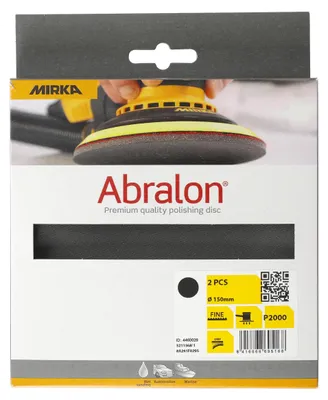 Produktbild von Mirka Abralon Schleifscheibe Polierscheibe Ø 150mm Klett 2000 Körnung, 2/Pack, zum Schleifen und Polieren von Lack, Holz, Plastik