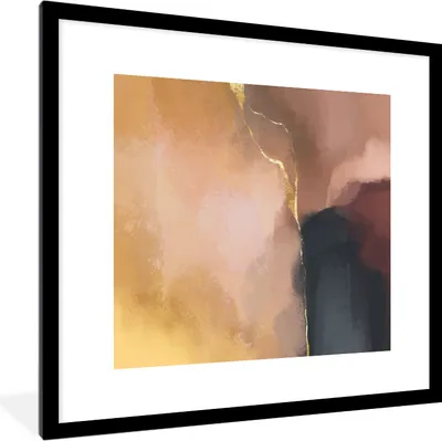 Produktbild von MuchoWow® Gerahmtes Poster Abstrakt - Malerei - Pastell 40x40 cm - Poster mit Schwarzem Bilderrahmen Wandposter Rahmen Foto Bilder - Poster - Plakat im Rahmen