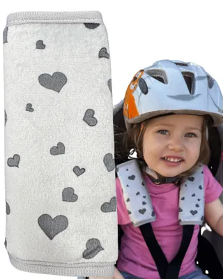 Produktbild von 2x HECKBO Baby Schale Gurtschoner mit Herzen - Sicherheitsgurt Schulterpolster Schulterkissen Gurtschoner Autositze Gurtpolster - Schutz vor Einschneiden des Gurtes
