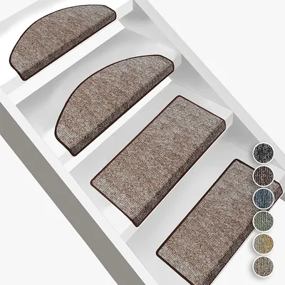Produktbild von Stufenmatte York Stufenteppich für Innen widerstandsfähig & pflegeleicht Dunkelbraun 23,5 x 65 cm