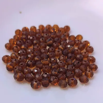 Zdjęcie produktu dla Koraliki szklane - Typ "Fasetowane" - 60 sztuk - 10 mm - Brązowe