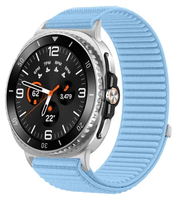 Obrázok produktu pre Pre Samsung Galaxy Watch 8 / 8 Classic Nylon Velcro Metal Interface Strap Light Blue