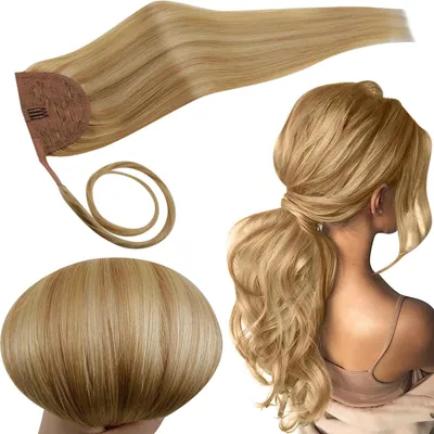 Produktbild von RUNATURE Pony Extensions 30 cm Blond Echthaar für Damen