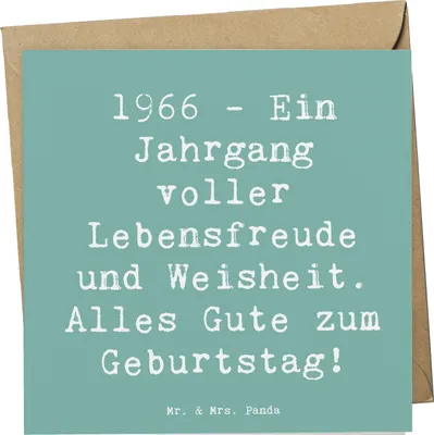 Produktbild von Mr. & Mrs. Panda Glückwunschkarte Spruch 1966 Geburtstag - Meeresbrise - Geschenk, Grußkarte, Lebensfreude, Erinnerungen, doppelkarte, anlasskarte, Geburtstagsgruß, Alter