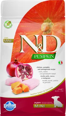 Productafbeelding van N&D Pompoen HOND Puppy Mini Kip & Granaatappel 800g