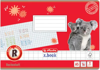 Produktbild von 5 Herlitz Rechenhefte / A5 quer / 16 Blatt / Lineatur R  (kariert 10 x 10mm)