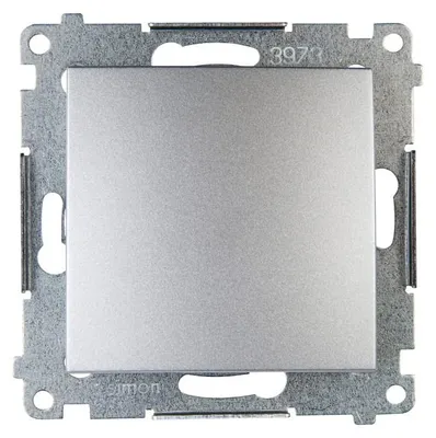 Image de Interrupteur (module) unipolaire argent mat avec bornes à fiches Simon 54 PremiumContact™ Simon DW1.01/43