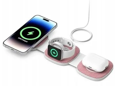 Produktbild von MagSafe 3in1 Induktive Ladestation iPhone Apple Watch AirPods Rosa