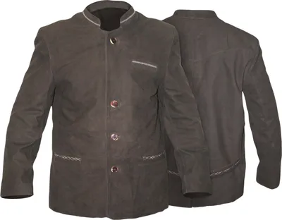 Produktbild von Trachtenjacke trachten lederjacke jacke Janker aus Ziegenleder braun, Größe:52/L