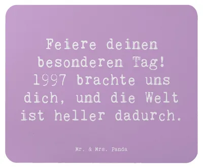 Produktbild von Mr. & Mrs. Panda Mousepad Spruch 1997 Geburtstag - Lavendeltraum - Geschenk, Alter, Mouse Pad, Happy Birthday, Geburtstagsgeschenk, Mauspad, besondere Momente, computer