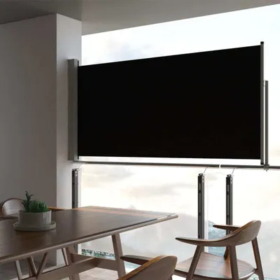 Zdjęcie produktu dla Maison Exclusive – rozkładana markiza boczna 120 x 300 cm, czarna