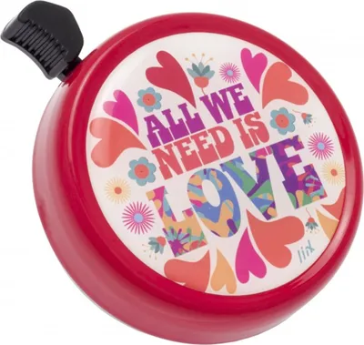 Produktbild von Liix Big Colour Bell Fahrradklingel All we need is Love, Red, Ø 70mm