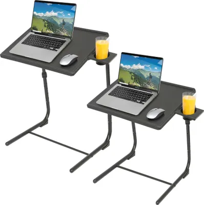 Produktbild von Harbour Housewares Höhenverstellbare, klappbare Laptoptische – Schwarz – 2er-Pack
