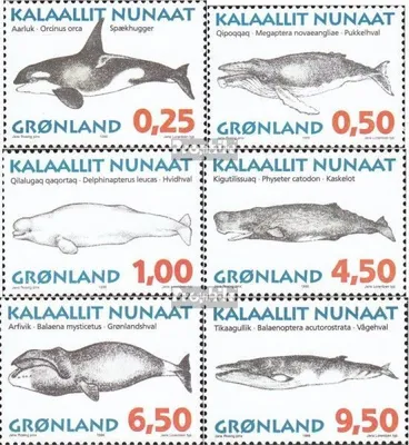 Produktbild von Briefmarken Dänemark - Grönland 1996 Mi 287y-292y (kompl.Ausg.) postfrisch Wale