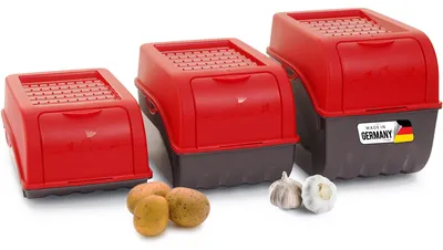 Produktbild von Novaliv Gemüsebox Set rot Kartoffel Aufbewahrungsbox Vorratsdoseset Zwiebeltopf Knoblauchbox Obsttopf