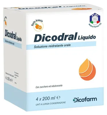Immagine prodotto di Dicodral Liquido Soluzione Reidratante Orale 4 X 200 Ml