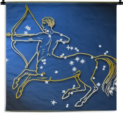 Produktbild von MuchoWow® Wandteppich Wandbehang Sternzeichen - Schütze - Sterne 60x60 cm Tapisserie Dekoration Wandtuch - Dekorationen - Wand Decke