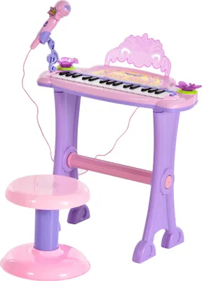 Produktbild von Kinder Keyboard - Elektronisches Keyboard - 32 Tasten - Mikrofon - Lichteffekte - MP3 - Karaoke - Rosa