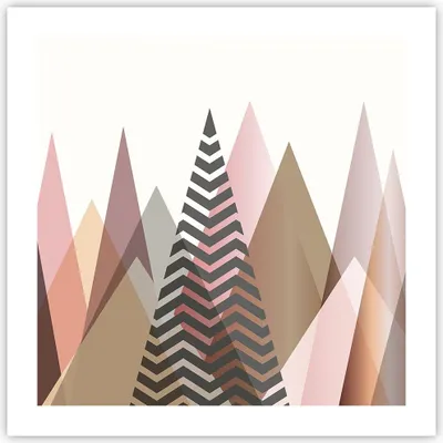 Produktbild von Poster - Poster ohne Rahmen - Berge Dreiecke Abstraktion - 50x50 cm - Wand Bild - Wanddeko - Wandbilder - Kunstposter - Wandposter - Bilder - Kunstdruck - Wanddekoration - Wandbild - P2XAC50x50-4402