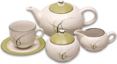 Produktbild von Opal, Teeservice, Gras, tschechisches Porzellan, Thun, 15-teilig