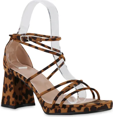Obrázek produktu pro VAN HILL Dámské sandály s pásky Sandály na platformě 841569, Barva: Leopard, Velikost: 41