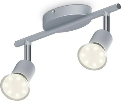 Produktbild von B.K.Licht LED stropné bodové svietidlo 2-svetelné otočné 6W GU10 titánovej farby