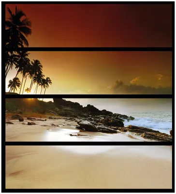 Produktbild von Wallario Möbelfolie / Aufkleber, geeignet für Ikea Malm Kommode mit 4 Schubfächern - Sri Lanka - Palmenstrand mit Sonnenuntergang