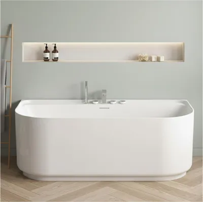 Produktbild von EQUINOXE 170 cm weiße wandmontierte Acrylbadewanne