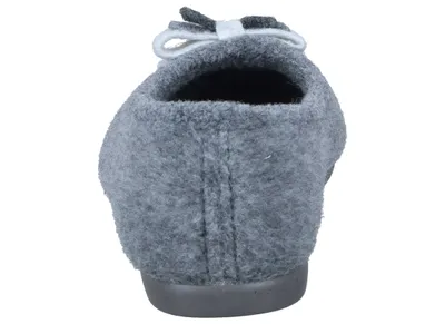 Produktbild von Manitu Damen Hausschuh Slipper Ballerina Filz Schleife 340083, Größe:40 EU, Farbe:Grau