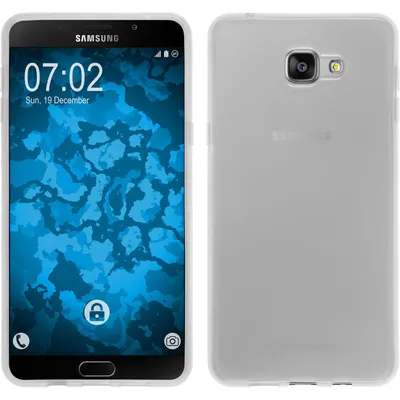 Produktbild von PhoneNatic Case kompatibel mit Samsung Galaxy A9 (2016) - weiß Silikon Hülle transparent + 2 Schutzfolien