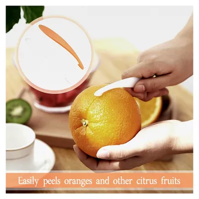 Produktbild von 2 Stück Orangenschäler, Apfelsinenschäler, Zestenreißer, Kunststoff Orange Schäler, Küchenzubehör, Orangenschälwerkzeug, Langgriff Orange Schäler Werkzeug, Für Zitrusfrüchte