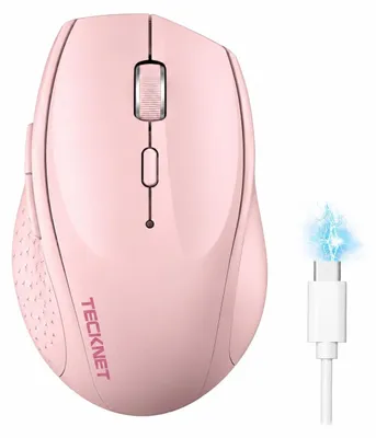 Immagine prodotto di Mouse Bluetooth PRO, wireless, 2 connessioni Bluetooth, 5.0, 2400 MHz, 6400 DPI, mouse wireless rosa