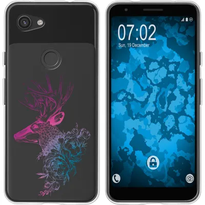 Produktbild von PhoneNatic Case kompatibel mit Google Pixel 3a XL Silikon-Hülle Floral Hirsch M7-6