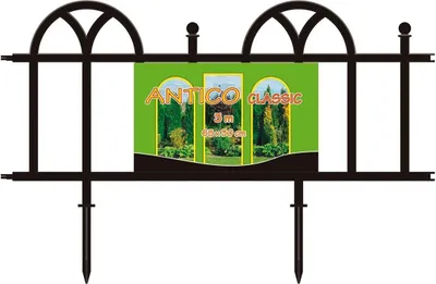 Produktbild von Gartenzaun Dekozaun Dekorativer Zaun Beetumrandung Zierzaun 5-teiliges Set 3m, schwarz Beetzaun